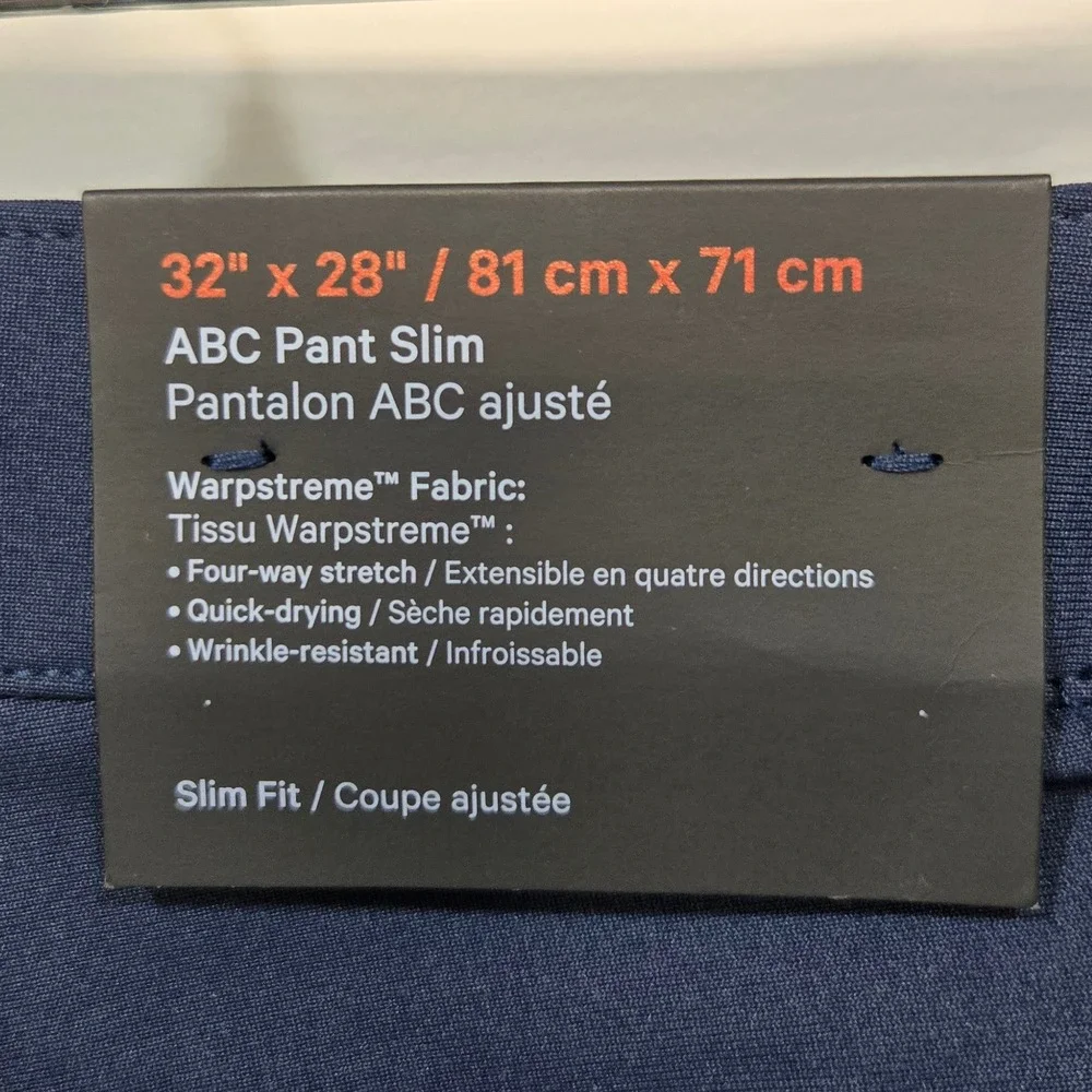Lululemon ABC Slim Pants Men 32x28 True Navy Warpstreme 5 Pocket NWT Stretch
